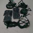Women Lingerie with Stockings and Gloves or Eye-mask,Garter Belt Lingerie Set (Large, Green)