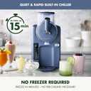 GreenPan Frost Ice Cream Maker & Slushie Machine, Soft Serve, Sorbet, Margaritas, Milkshakes, Frozen Yogurt, No Pre-Freezing, Ready in 15 Mins, 6 Modes, 7 Textures, Self-Cleaning, Family Size, Blue