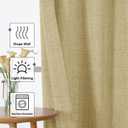 Chyhomenyc Curtains 54 Inch Length for Living Room - Light Filtering Faux Linen Textured Window Curtains, Soft Airy Rod Pocket Window Treatment Drapes for Bedroom, 42Wx54L, 2PCS, Camel