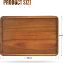 1 pcs 13"x 9" Solid Acacia Wood Serving Tray Rectangular Wooden Serving Platter Natural Wooden Board for Bar Coffee Party