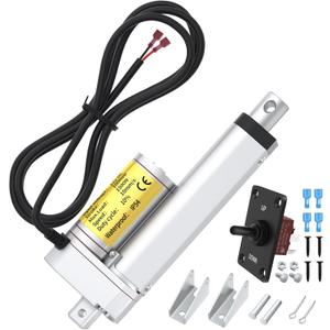 RVMARINEPAT 12V Linear Motion Actuator 330lb (1500N) Heavy Duty, 4 Inch Stroke, High Speed 10mm/s Fast Electric Actuator 12V with Mounting Brackets & Controller for Cars RVs