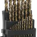 Metric Cobalt Drill Bits Set 1-13mm 25PCS, M35 high Speed Steel, high Hardness Straight Shank Drill, Mechanical or Hand Drill for Drilling, Suitable for Stainless Steel, Iron, Copper and Aluminum.