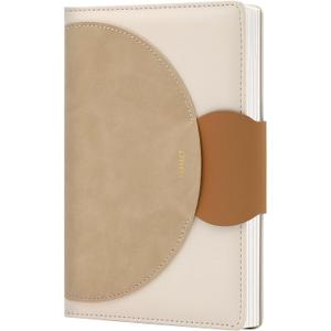 CAGIE Lined Journal for Women, 100GSM Leather Journals for Writing with Buckle Closure,A5 Hardcover Diary Journaling Notebooks for Business Work School Note Taking 5.9" x8.59 (Brown)