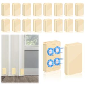 ANGAR 32pcs Outdoor Curtain Weights, Upgraded Heavier-Duty Waterproof Curtain Magnets Weights Outdoor, for Home Patio Drapery, Shower, Flags, Tablecloth to Stop Heavy Wind, Beige