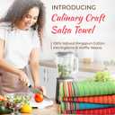 THREAD SPREAD Kitchen Dish Towels, 100% Cotton Salsa Towels, Set of 12 (16x28 Inches), Multi Purpose Cooking Drying Restaurant Bar Cleaning Cloth Napkin, Highly Absorbent, Lint Free 