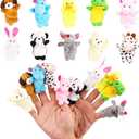 4Pcs Finger Puppets Set - Soft Plush Animals Finger Puppet Toys for Kids, Mini Plush Figures Toy Assortment for Boys & Girls, Party Favors for Shows, Playtime, Schools