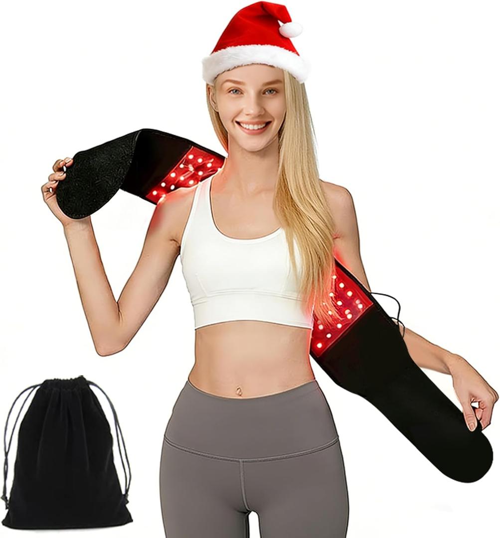 Red Light Therapy Belt Infrared Light Therapy for Body Wearable Wrap with 3-in-1 LED Bead with Timer Remote Control 20''*6.7'' 660nm&850nm for Pain Relief Wearable for Muscle Repair Gift