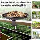 HRAYLTOP Deck Mounted Bird Feeder Bowl with 1.8 inch Thick Iron Clamp - Detachable Outdoor Decor for Garden Backyard Patio and Deck - Perfect for Attracting Birds