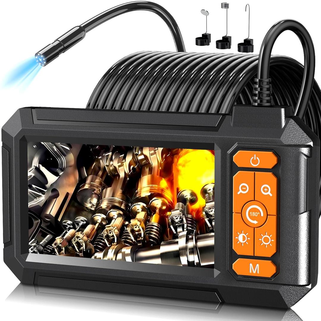 Daxiongmao Endoscope Camera with Light, 1080P HD Borescope, IP67 Waterproof Snake Camera  Ideal for Inspecting Walls, Vents, Automotive Engines, Pipes  A Great Tool for Men (4.3" P410 Borescope)