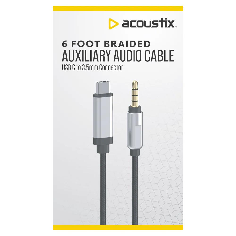 ACX USB C TO 3,5MM CABLE 6FT BK