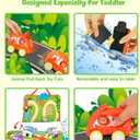 Vanmor Baby Car Toys for 12 Month Old Toys, Musical Playmat with 4 Animal Soft Pull-Back Vehiclefor 1 Year Old, Soft Baby Learning Toys 12-18 Months, 1st Birthday Xmas Gift for Toddlers