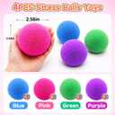 4 Pack Fuzz Ball Squishy Stress Balls, 2.56 Inch Sensory Squeeze Toys for Kids Adult Anxiety Stress Relief, Quiet Fidget Toys for School Home Office Travel, Small