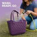 Large Rubber Beach Tote Bag - Waterproof Bag With Sand Proof Pouch For Beach, Travel, Pool (13.7" x 9.4" x 18.9")