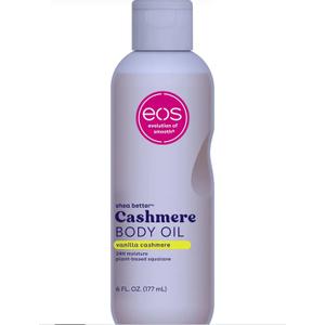eos Cashmere Body Oil, Vanilla Cashmere, 24 Hour Moisture, Plant-Based Squalane to Soothe, Soften And Smooth Dry Skin, eos Body Oil, 6 fl oz