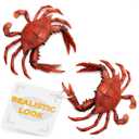 The Little Green Change 2Pcs Red Crab Decorations  Realistic Coastal Marine Decor Figurines for Home, Office, or Beach-Themed Display
