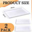 2 Pcs 18 x 26 Inch Large White Plastic Tray Rectangular Plastic Serving Trays Decorative Party Platters Large Fast Food Platters for Kitchen Restaurant Buffet