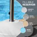US Weight Fillable 120lb Capacity Commercial Free Standing Umbrella Base Heavy Duty, Umbrella Base with Wheels, Fillable Patio Umbrella Base Outdoor Stand, Made in The USA