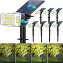 102 LEDs Solar Spot Lights Outdoor, [ 4 Modes/8 Pack] Solar Spotlights Waterproof IP65, Adjustable Light & Panel Landscape Flood Powered Lights for Yard Garden Pathway Wall (Cool White)