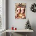 GSPQAZ Christmas Stockings Wall Art - Cozy Holiday Canvas Print for Vintage Christmas Decor 12x18inch-Unframed (7)
