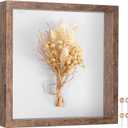 Califortree 8x8 Shadow Box Picture Frame - Memory Box Display Case for Memorabilia Flower Awards Medals Wedding Photos and Keepsake, Rustic Brown (Brown - Foam Back)