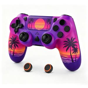 Wireless Controller for ps-4,Remote controller for ps-4/Slim/Pro/PC with Dual Vibration/3.5mm Audio Jack/6-Axis Gyro/Touch Pad/Type-C Port/1000mAh Battery (purple)