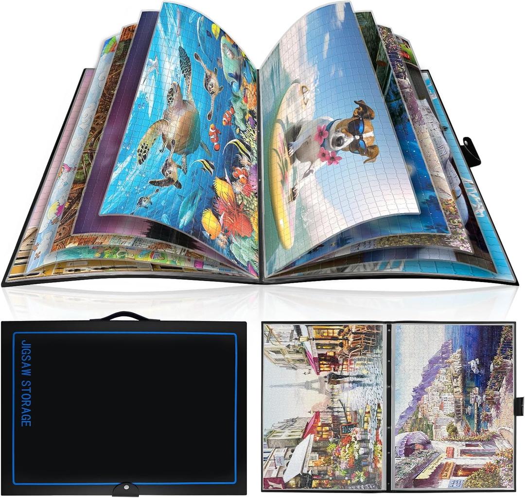 ALL4JIG 20.87"*28.15" Puzzle Binder Space-Saving Storage Folder for 5001000 Piece Puzzle Collection, Holds 20 Puzzles, HD Film Pockets, Birthday Gift for Mom & Grandma, Small