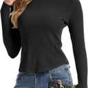 Thermal Shirts for Women Long Sleeve Fleece Tops Running Workout Compression Base Layer Cold Weather for Ski (Small, Berry Red)