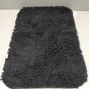 OLANLY Bathroom Rugs 24x16, Extra Soft Absorbent Chenille Bath Rugs, Rubber Backing Quick Dry, Machine Washable Bath Mats for Bathroom Floor, Tub and Shower, Home Decor Accessories, Black