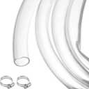 MECCANIXITY Clear PVC Tubing 1 1/4" ID 1 1/2" OD Plastic PVC Tube Flexible Water Hose 10ft for Industrial Tubing, Aquariums, Pump, 31.8mm x 38.1mm, with 2pcs Clamps