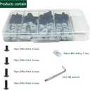 80 pcs M6 T Nut Screws Kit for 1010 1020 Aluminum Extrusion, 40 pcs Black M6x10/12/14/16mm Hexagon Socket Screws and 40 pcs M5 Sliding T-Nuts with 1 pcs M6 Hex Wrench