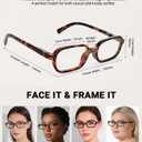 3 x 2 Pack Retro Rounded Rectangle Blue Light Glasses Women Slim Frame