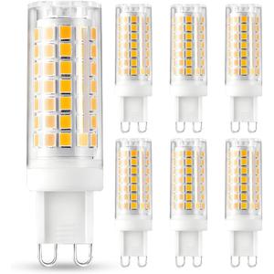 G9 LED Bulbs Dimmable 2700K G9 Bi-Pin Base T4 7W Replacement for 70 Watts Halogen,120V 800 Lumen 360Beam Angle Soft Warm White 6 Pack, Bathroom Vanity Light Fixture