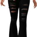 LaiyiVic Bell Bottom Jeans for Women High Waisted Stretchy Skinny Flared Denim Pants (XX-Large, Black)