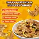 6 oz Pumpkin & Chicken Wraps – Gluten-Free, High-Protein & Low Fat, Healthy Dog Treats Dog Training Treats for Digestive Support, Dog Consitipation Relief & Contains Vitamins for Dogs
