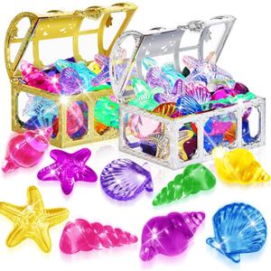 Pool Toys, 36 Pcs Dive Gems for Kids 4-8,8-12, Assorted Diving Colorful Diamond with 2 Treasure Boxes, Summer Swim Beach Water Toys for Boys Girls