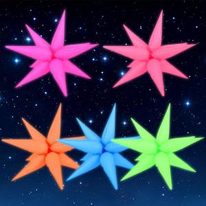 5 Pcs Neon Balloons for Glow Party Foil Explosion Neon Star Balloons Kit Cone Balloon Glow in The Dark Party Supplies Fluorescent Balloon for Halloween Christmas Birthday Anniversary Backdrop Decor