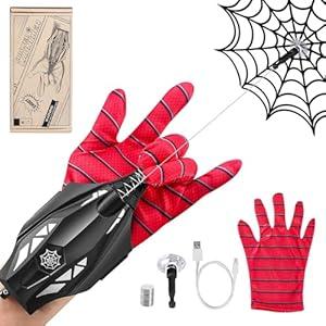 Spider Web Shooter Silk Launcher Spider Fidget Toys Wrist Toy Cheap Cool Stuff Gadgets String Gloves Shooters Fun Amazing hot Toys for Kids Boys Children Teens Gift for Age 8-12 13 Years Old (6.70in)
