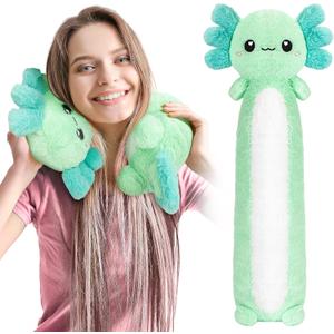 Axolotl Unscented 2Lbs Heating Pad for Neck Shoulders and Back Wrap Microwavable, Heatable 22.5" Cute Warm Stuffed Animals Neck Warmer - Axolotl Gifts for Women Girls and Kids