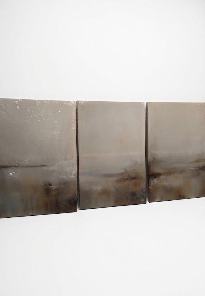 XLYFVLGF Vintage Abstract Landscape Wall Art Beige and brown Wall Decor Pictures Moody Neutral Tones Painting Modern Landscape Prints Artwork for Living Room Bedroom 16x24 Inch Set of 3