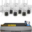 Auto-Tracking & 2-Way Audio PTZ WiFi Outdoor Security Camera System Pan 5MP Wireless Cameras System 10 Channel NVR Video Surveillance DVR Set