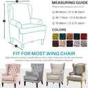 MIFXIN Wingback Chair Slipcover 2-Piece Velvet Stretch Wing Chair Slipcovers with Cushion Cover Removable Washable Armchair Sofa Furniture Protector for Living Room (Teal)
