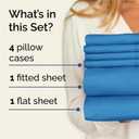 King 6 Piece Sheet Set - Comfy, Breathable & Cooling - Hotel Luxury Bedding for Women, Men, Kids, Teens & Children - 1 Flat & 1 Fitted Sheet & 4 Pillowcases w/ Deep Pockets - Wrinkle Free - Denim Blue