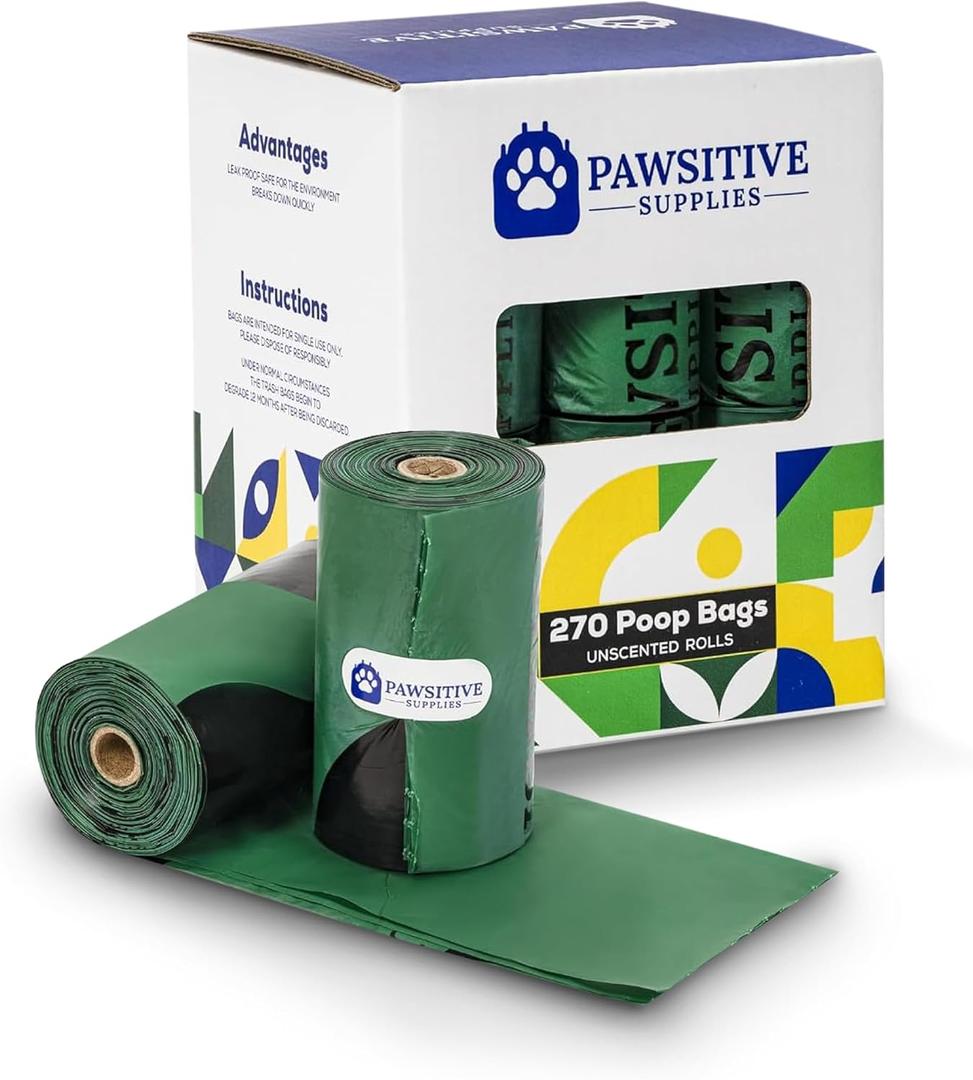 Dog Poop Bags - 270 Bags 18 Rolls Pet Poop Bags Waste Bags - Non-Tear Poop Bags for Dogs - Doggies Bags for Large, Small Dogs