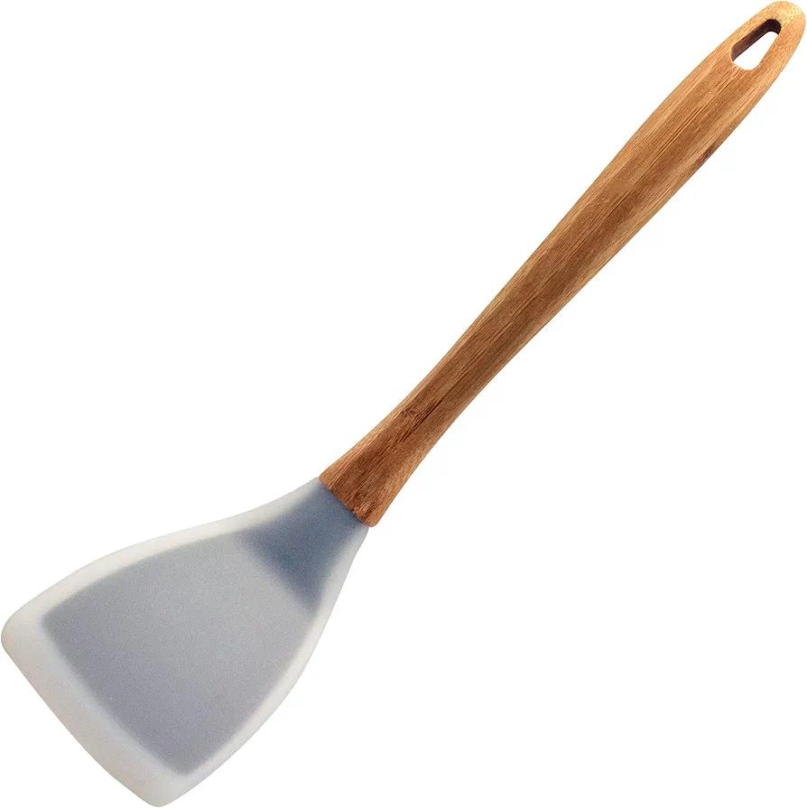 Bamboo & Silicone Spatula: BPA Free, Eco-friendly, Dishwasher Safe