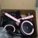 newyoo Toddler Tricycle,Toddler Bike,Birthday Gifts and Toys for 1-3 Year Old Boys and Girls, Trike with Push Handle, Backrest and Safety Belt, Balance Bike, TR007, Pink