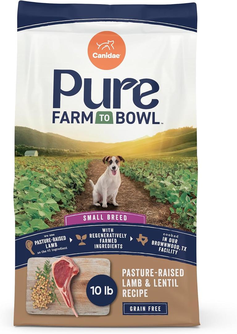 Canidae Pure Farm to Bowl Small Breed, Pasture-Raised Lamb & Lentil Recipe, 10 lbs.  BB 04/10/27