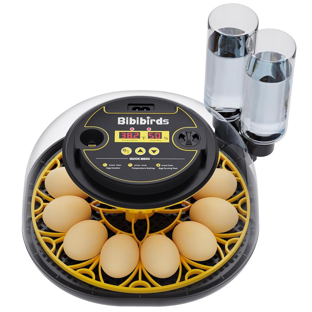 Incubators for Hatching Eggs with Automatic Egg Turning and Humidity DisplayTemperature Control Auto Water Fill Egg Candler 12Egg Hatch Chick Quail Duck Turkey Goose Parrot Bird Eggs