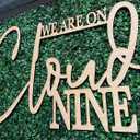 We Are On Cloud Nine Sign for Backdrop,Baby Shower Party Wall Sign for Gender Reveal Girl or Boy Baby Shower Party Decorations