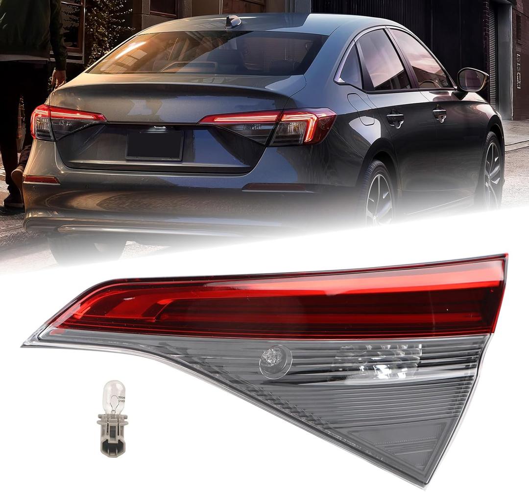 KAMDKI RH LED Inner Trunk Lid Tail Light Assembly Fit for 2022 2023 2024 Honda Civic Sedan Rear Lamp Right Passenger Side With Bulbs 34150-T20-A01 Right Passenger Side