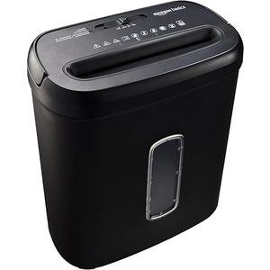 Amazon Basics 8-Sheet High Security Cross Cut Paper and Credit Card Shredder with P-4 Security, Auto Shut-off, Black